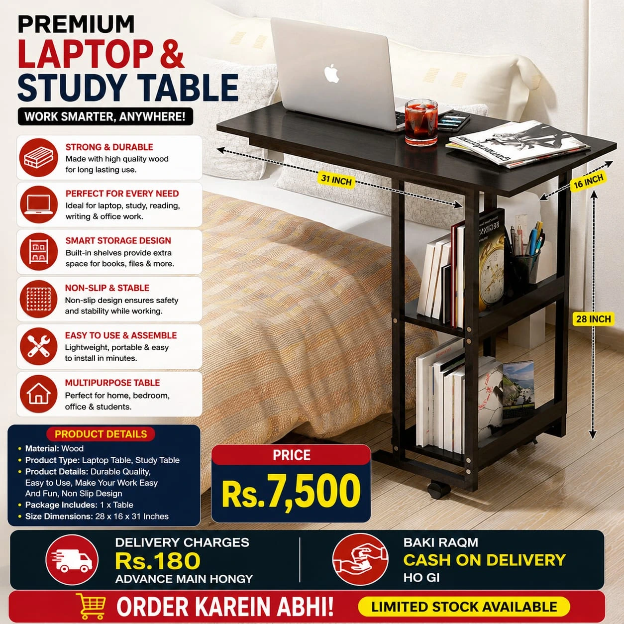 Premium Laptop Study Table in Pakistan